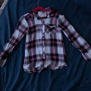 Pink, black and white flannel